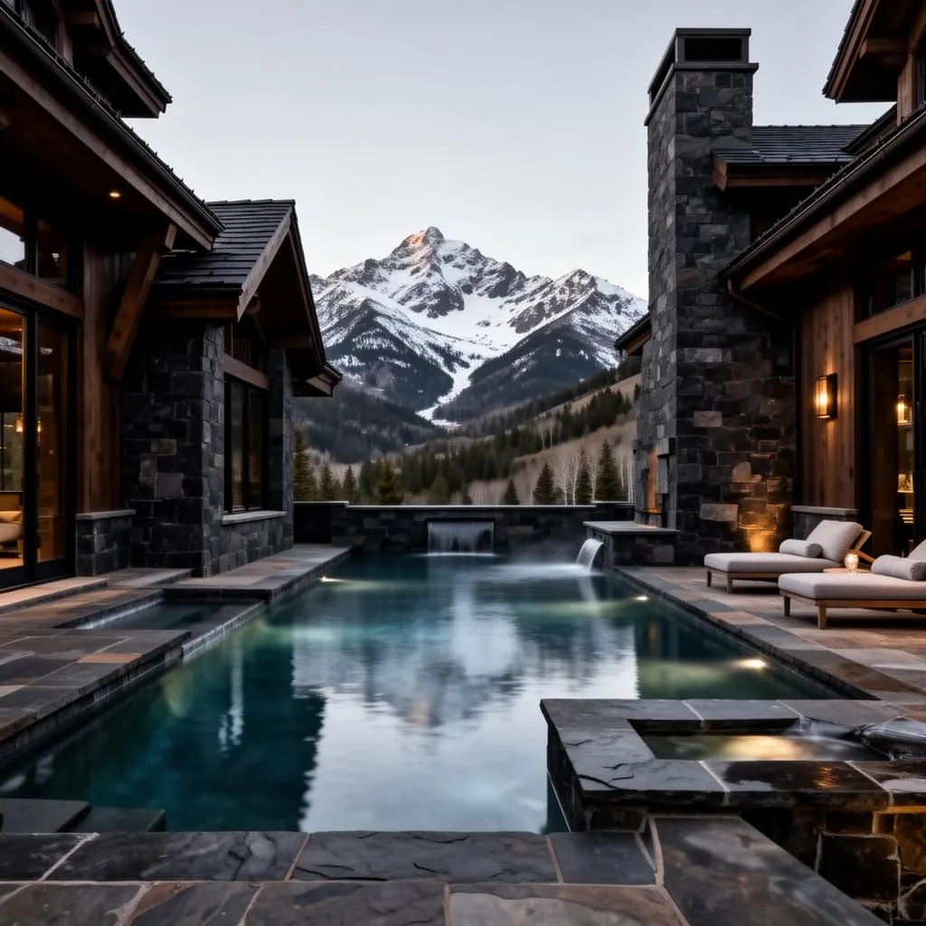 Custom mountain pool built by Maximum Comfort Pool & Spa